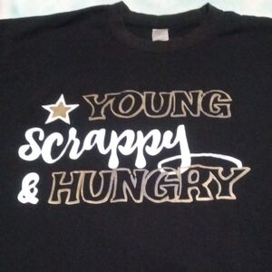 Kids Black Short Sleeve Tee ~ Young Scrappy & Hungry!